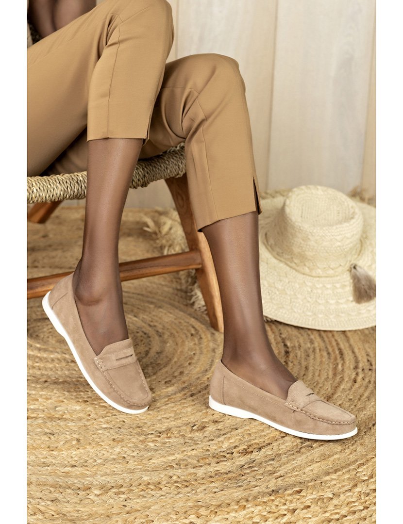 Mocassin raso Castanho Claro