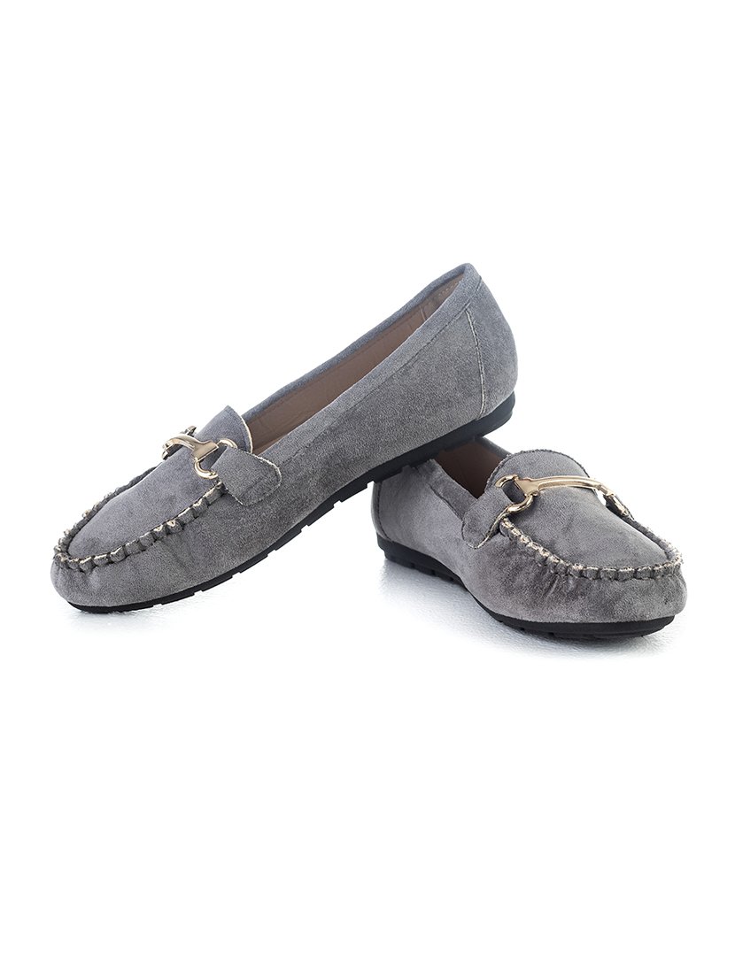 Mocassin com fivela Cinzento