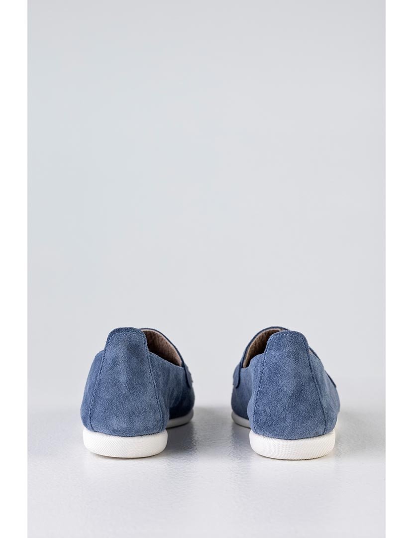 Mocassin Camurça com borlas Azul