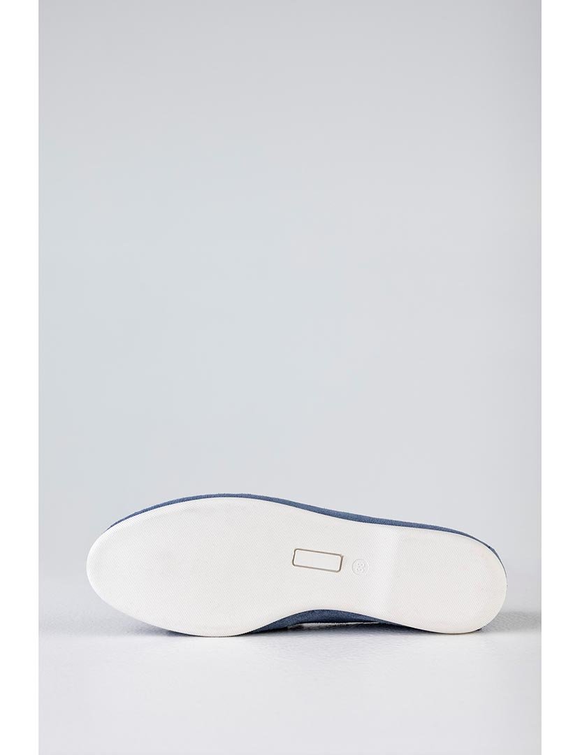 Mocassin Camurça com borlas Azul