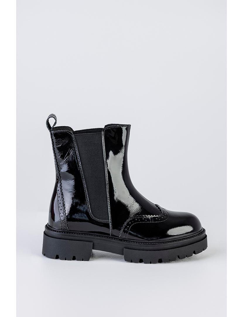 Botins Chelsea de couro Preto