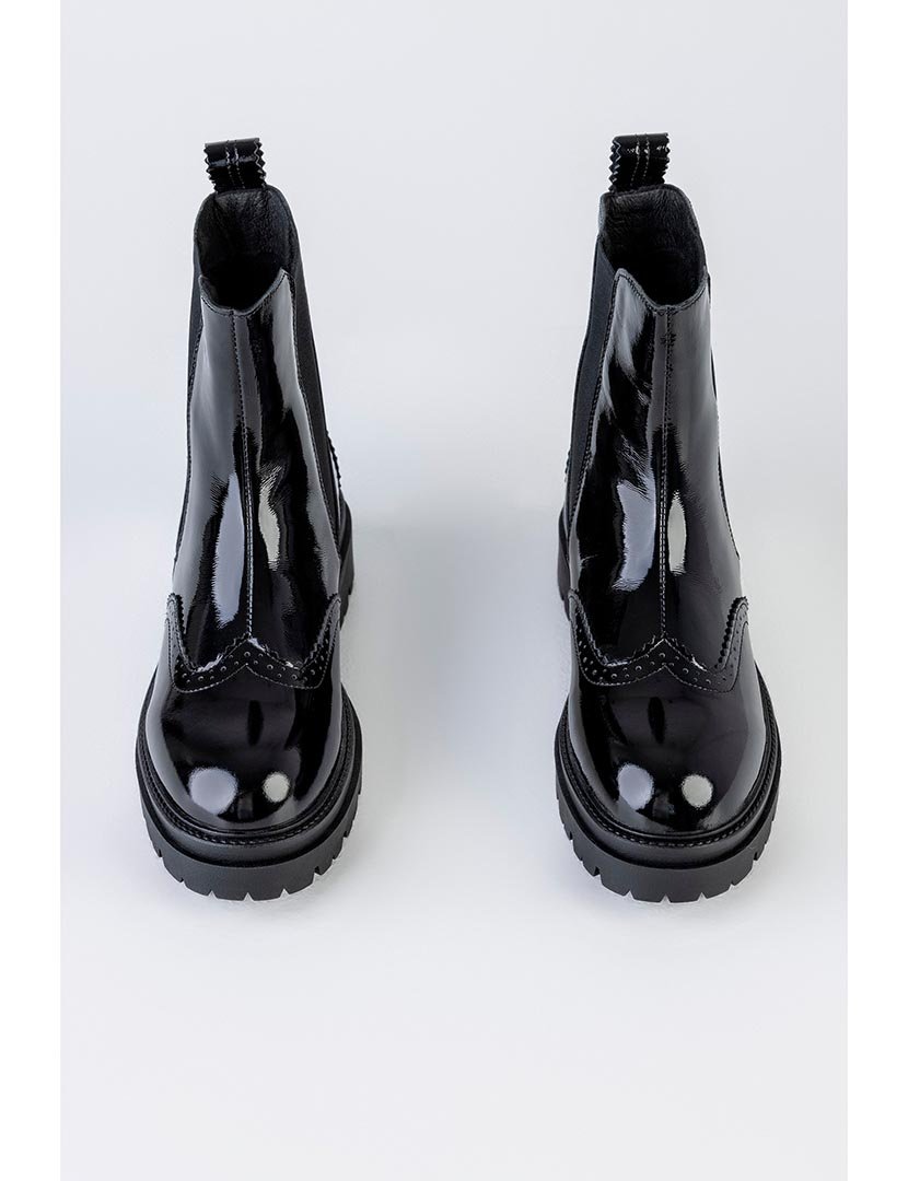 Botins Chelsea de couro Preto
