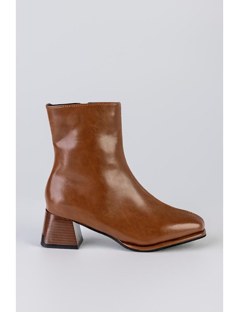 Botins zip Castanho