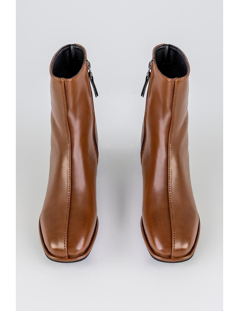 Botins zip Castanho