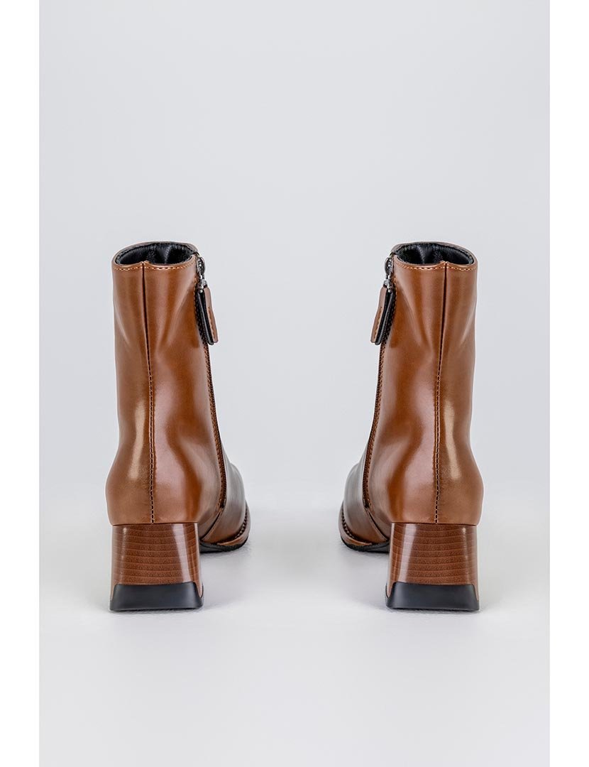 Botins zip Castanho