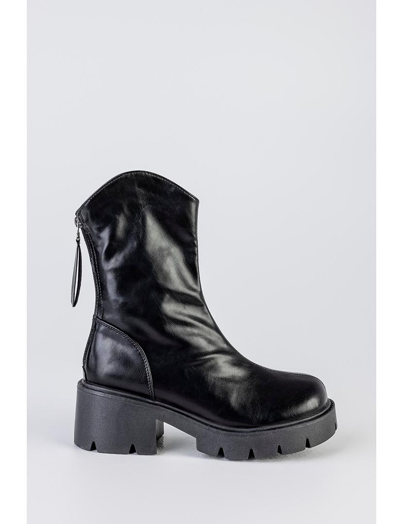 Botins zip Preto