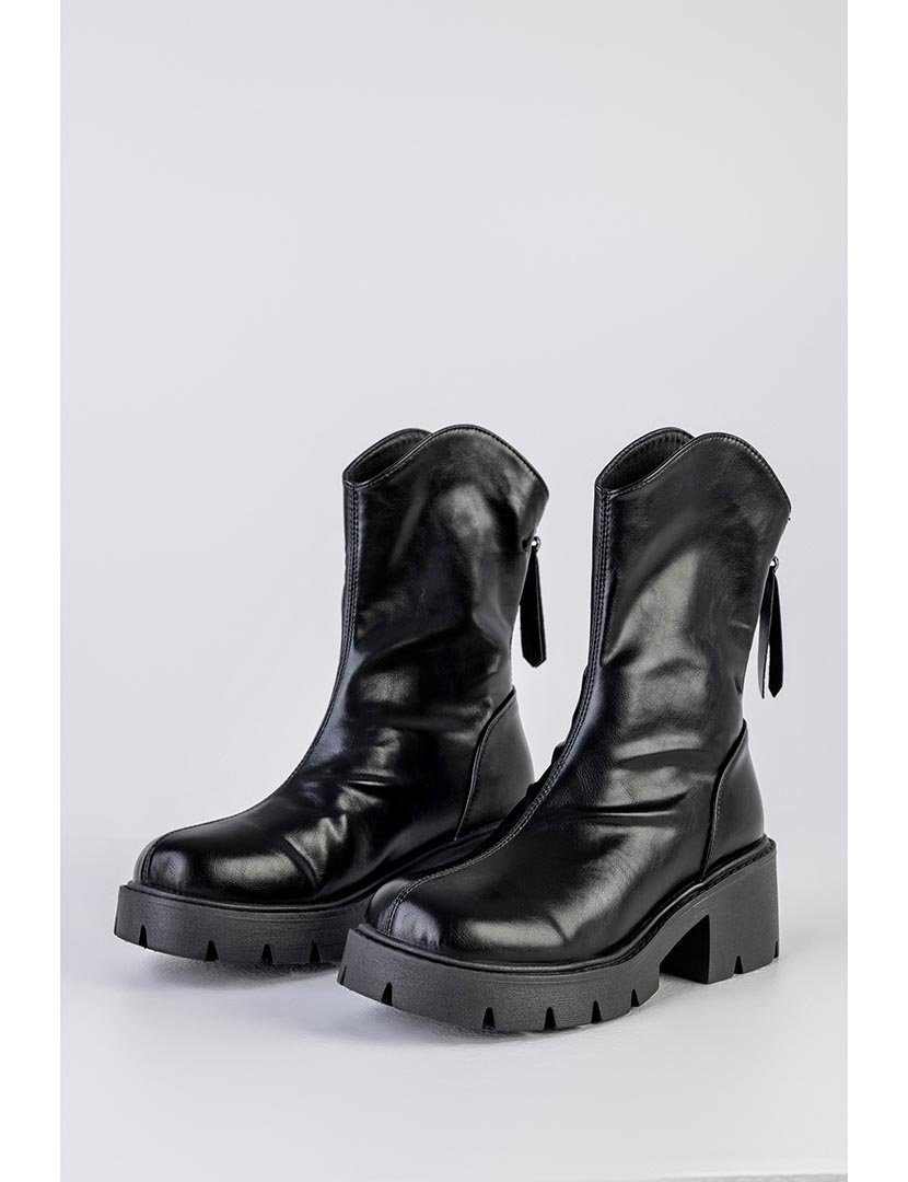 Botins zip Preto