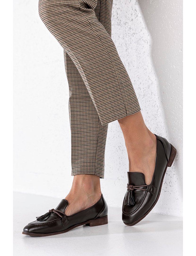 Mocassin com borlas Castanho