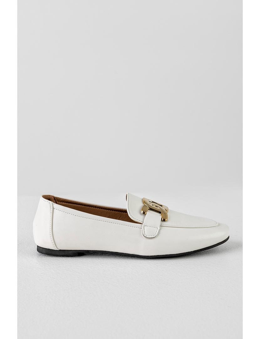 Mocassin com corrente Bege