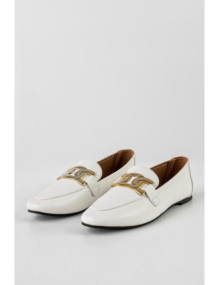 Mocassin com corrente Bege