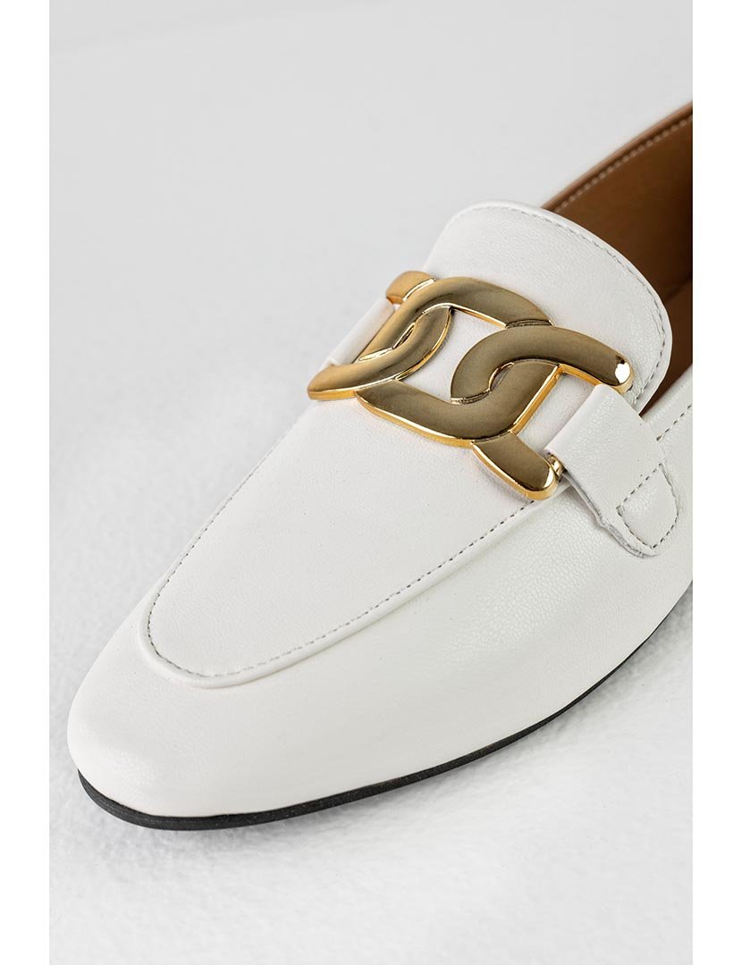 Mocassin com corrente Bege