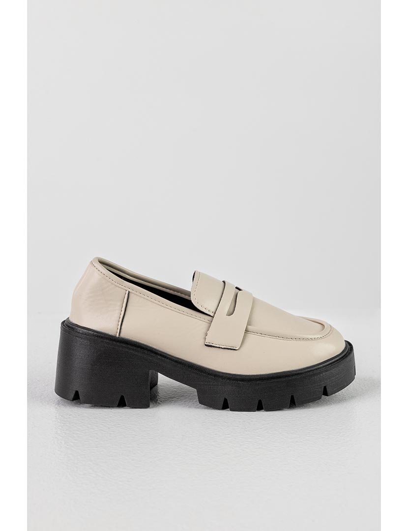 Mocassin de sola grossa Bege
