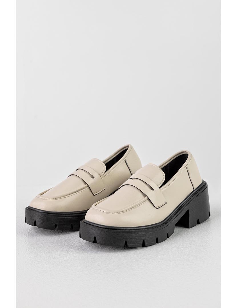 Mocassin de sola grossa Bege