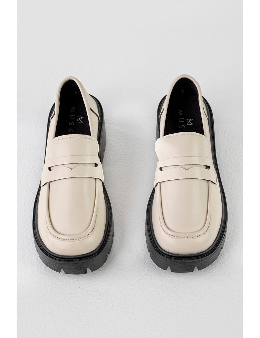 Mocassin de sola grossa Bege