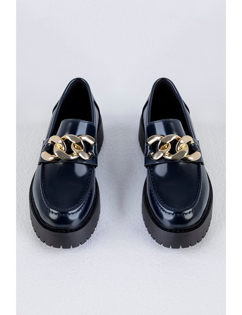Mocassin sola grossa corrente Azul