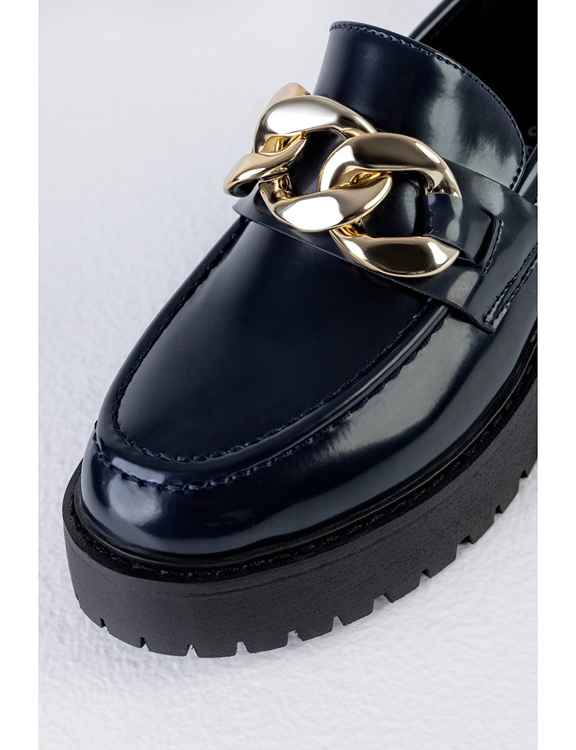 Mocassin sola grossa corrente Azul