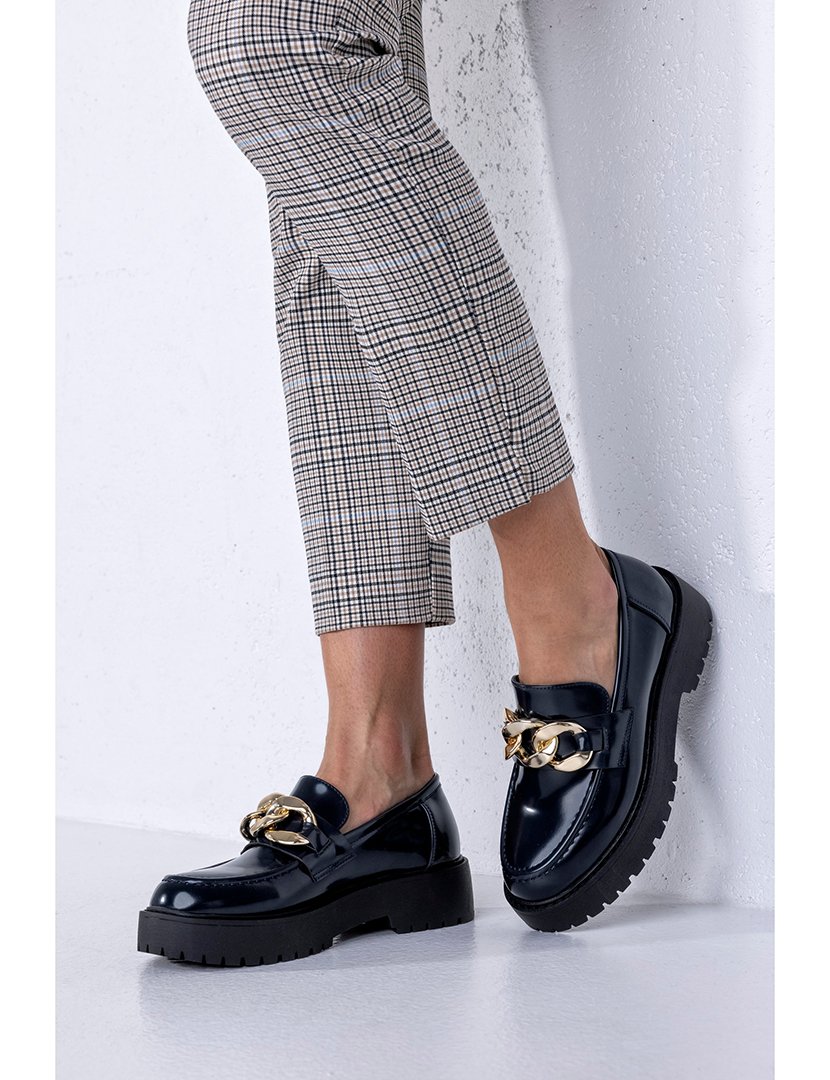 Mocassin sola grossa corrente Azul