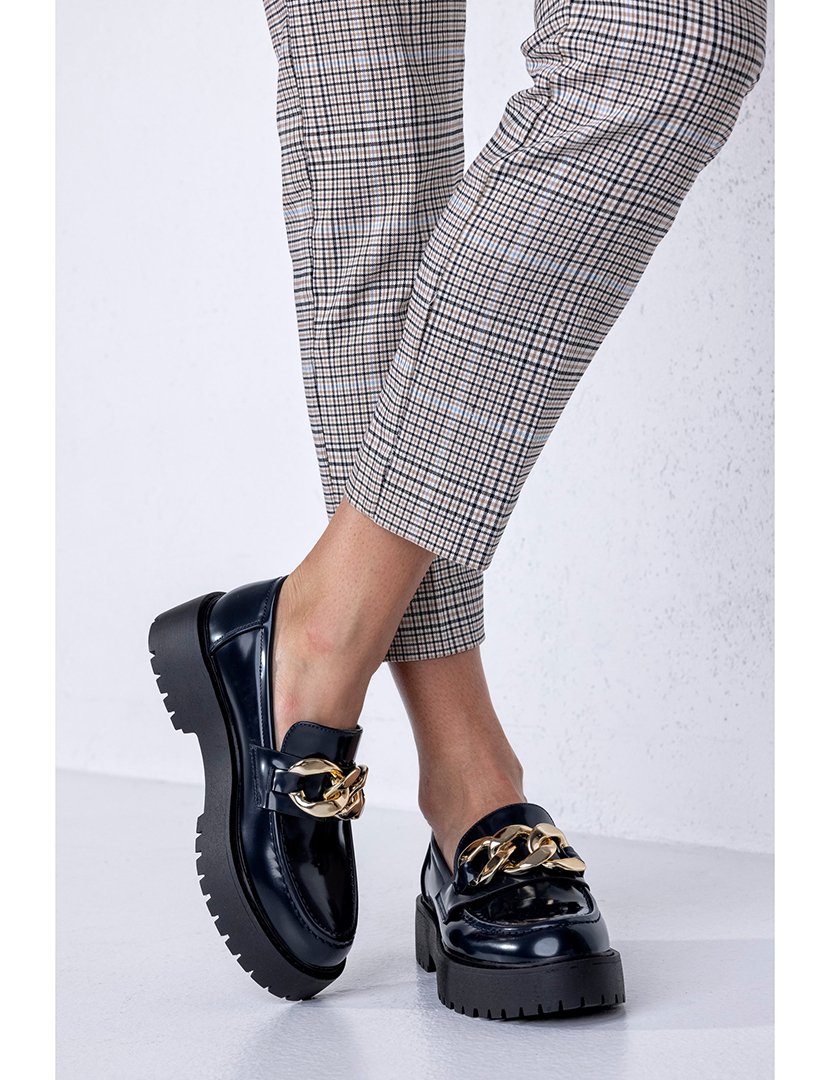 Mocassin sola grossa corrente Azul