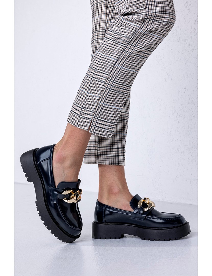 Mocassin sola grossa corrente Azul