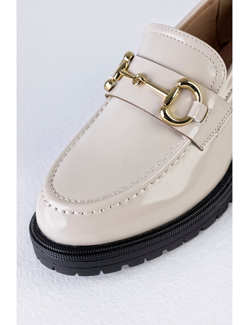 Mocassin sola grossa corrente Bege