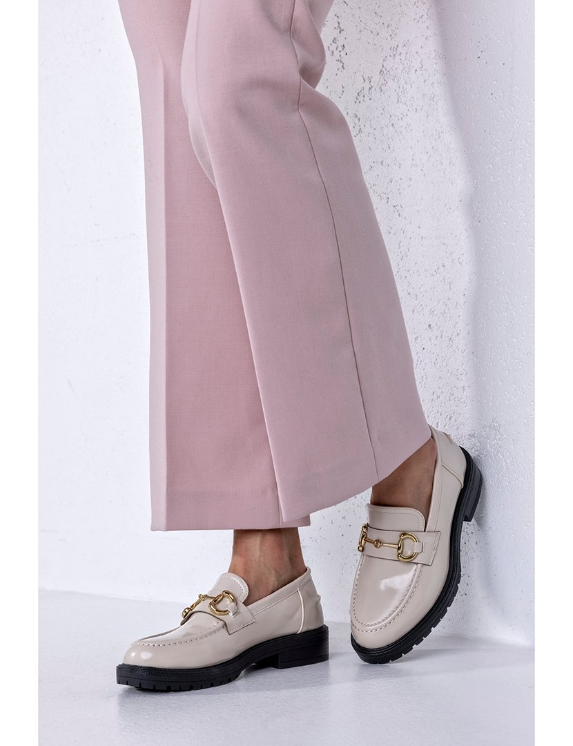 Mocassin sola grossa corrente Bege