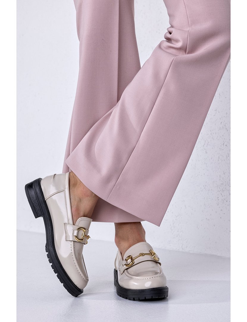 Mocassin sola grossa corrente Bege