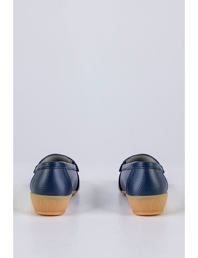 Mocassin Couro com borlas Azul
