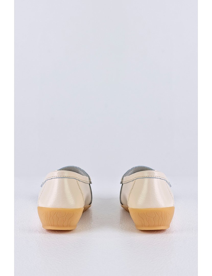 Mocassin Couro com borlas Bege