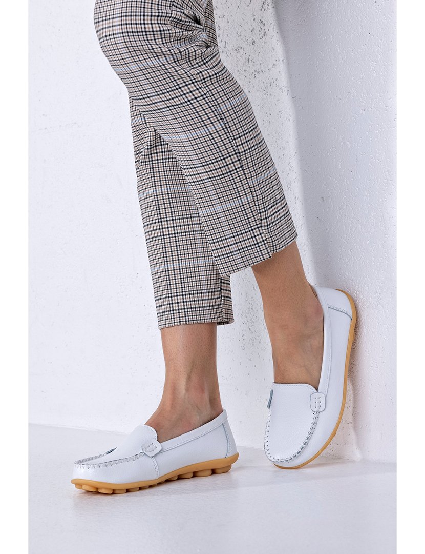 Mocassin Couro Branco