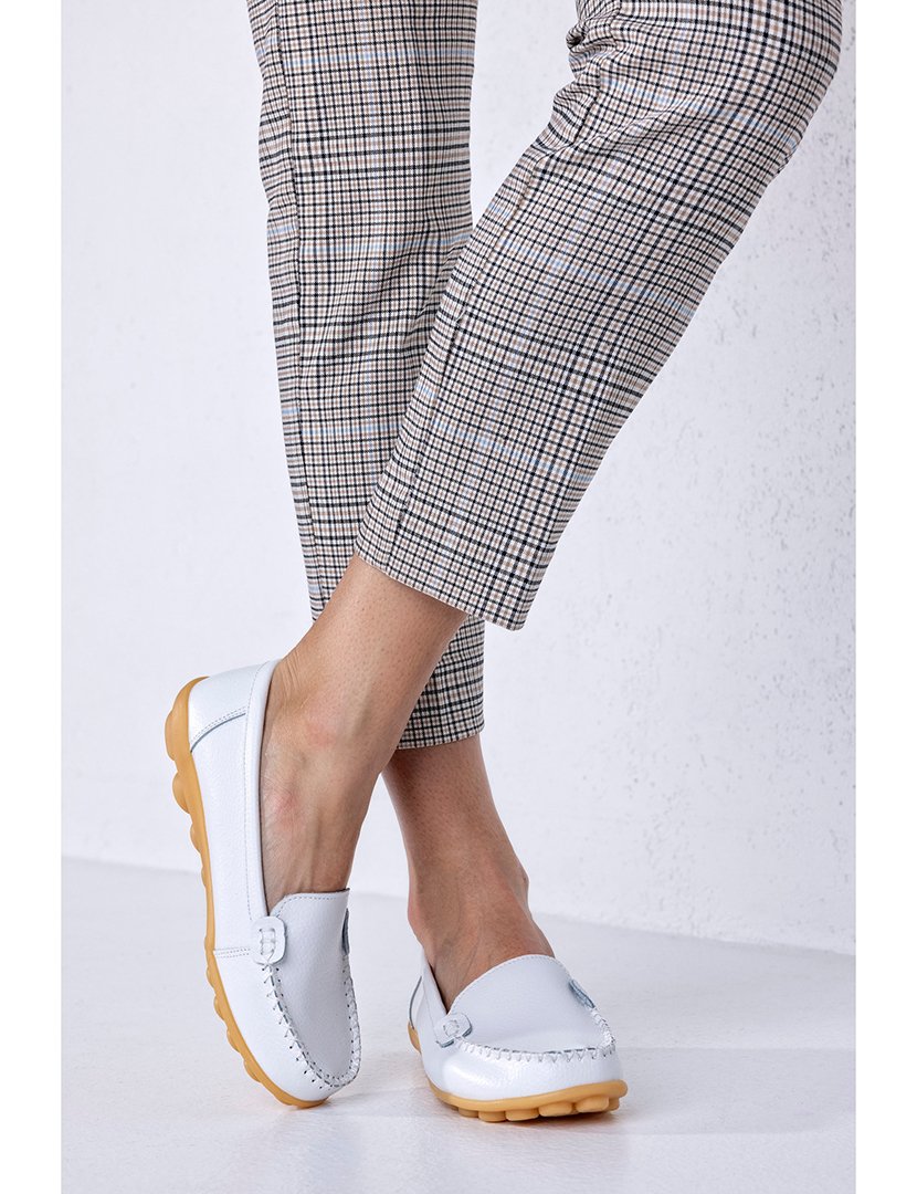 Mocassin Couro Branco