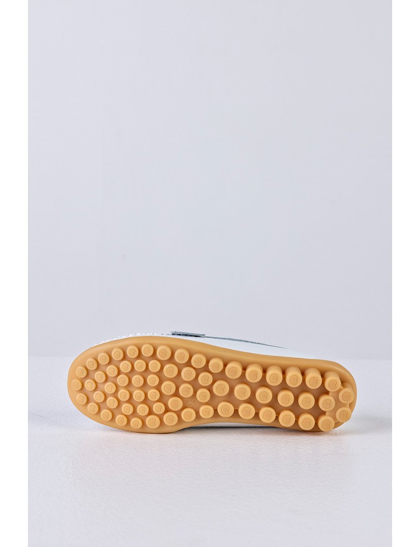 Mocassin Couro com laço Branco