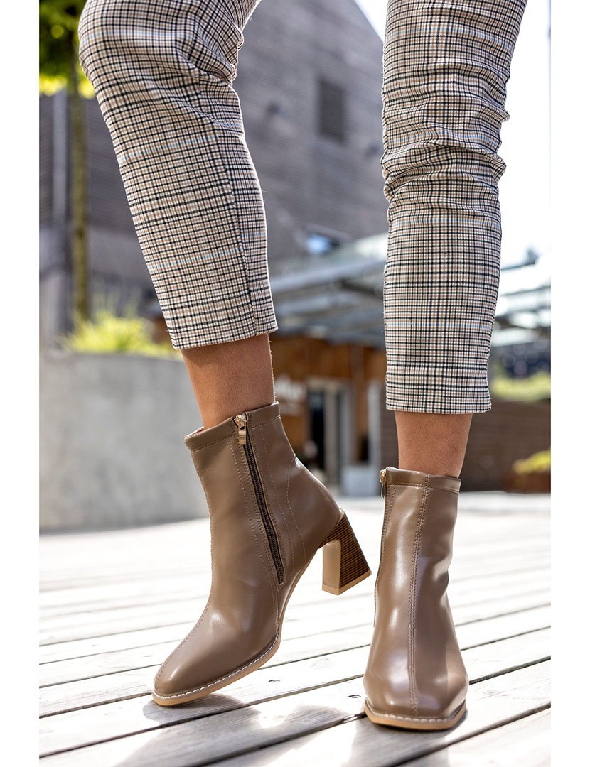 Botins zip Verde Khaki