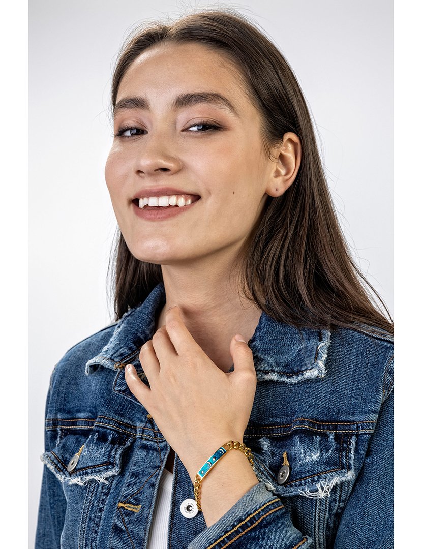 Pulseira Dourada e Azul