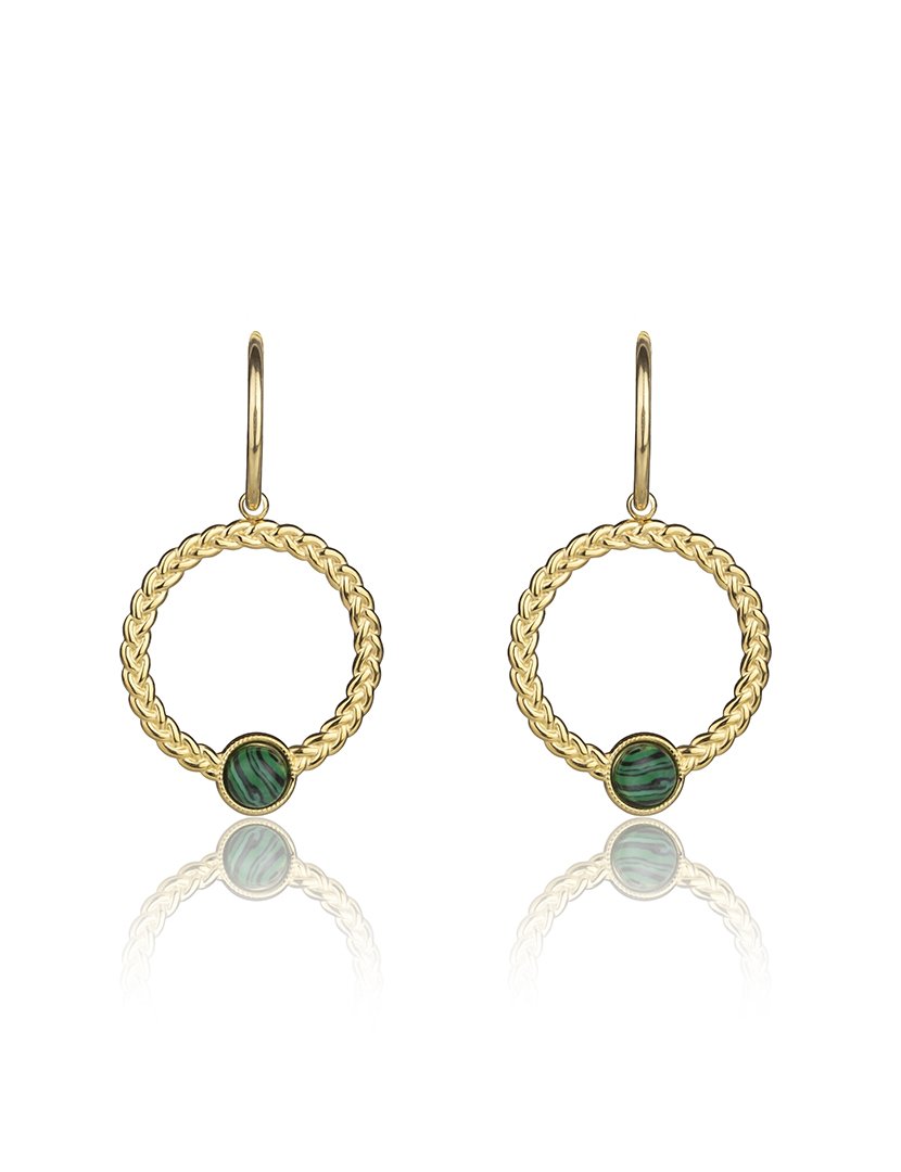 Brincos Dourados e Verde