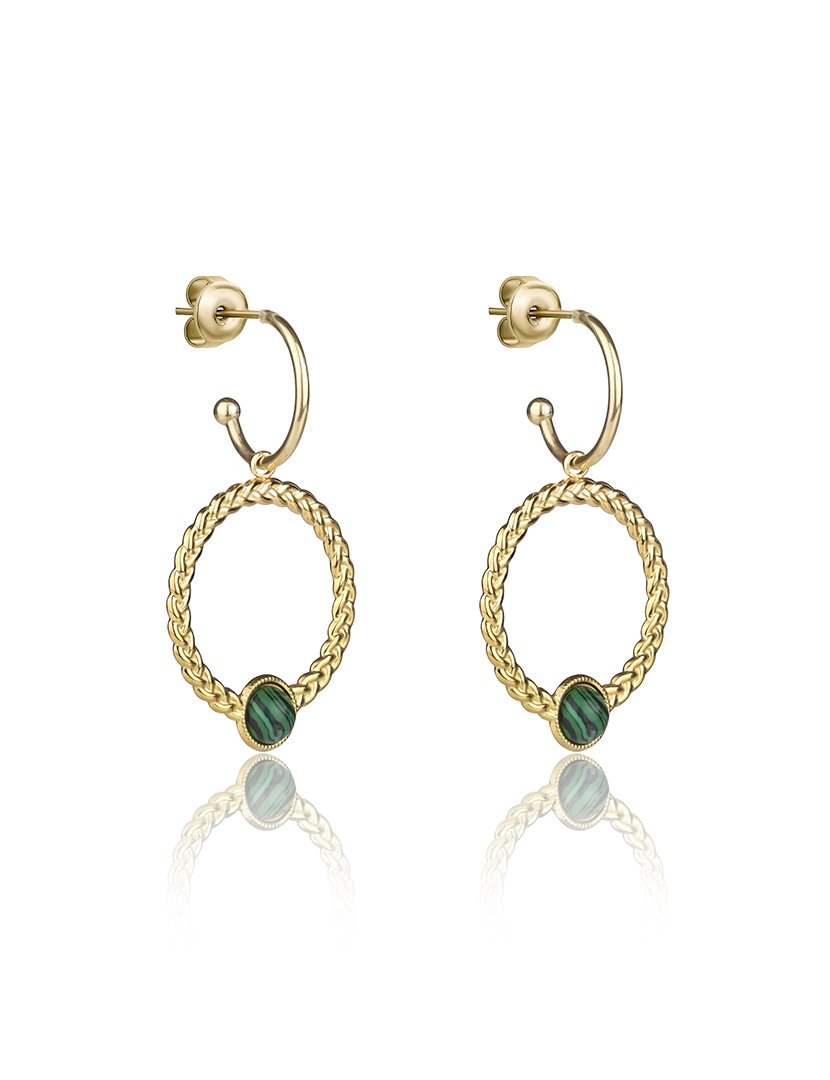 Brincos Dourados e Verde