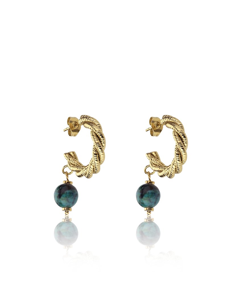 Brincos Dourados e Verde