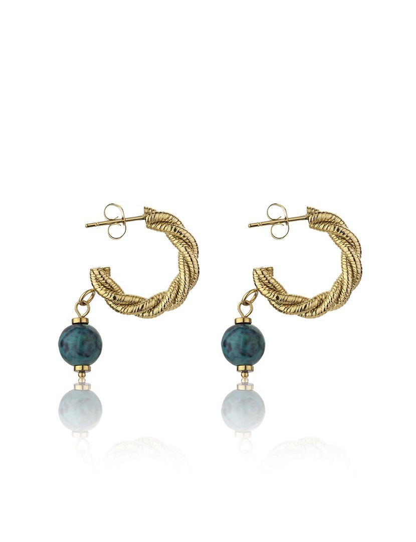 Brincos Dourados e Verde