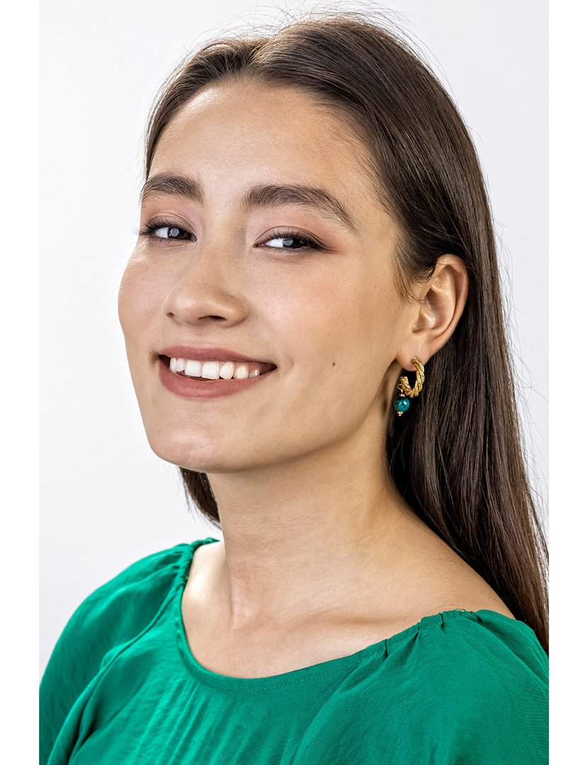Brincos Dourados e Verde