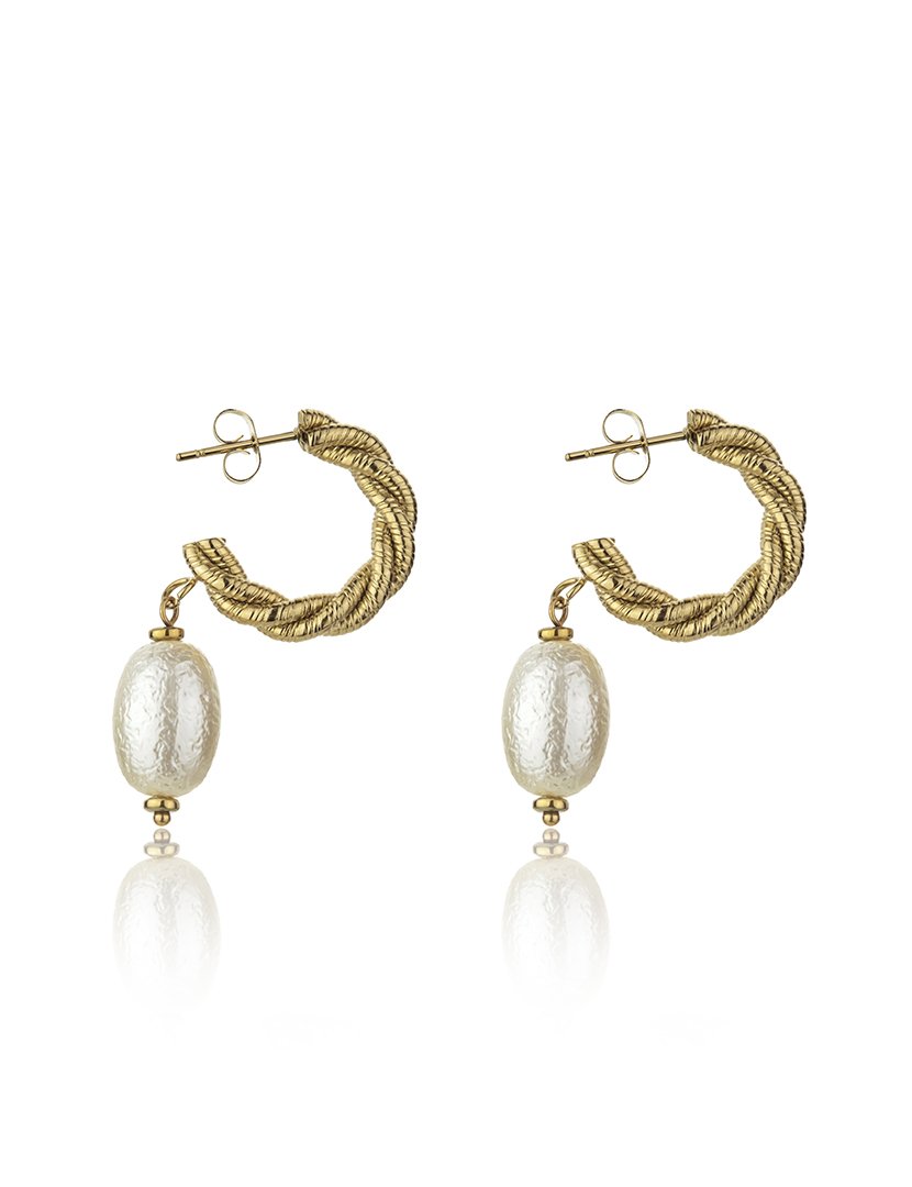 Brincos Dourados e Branco