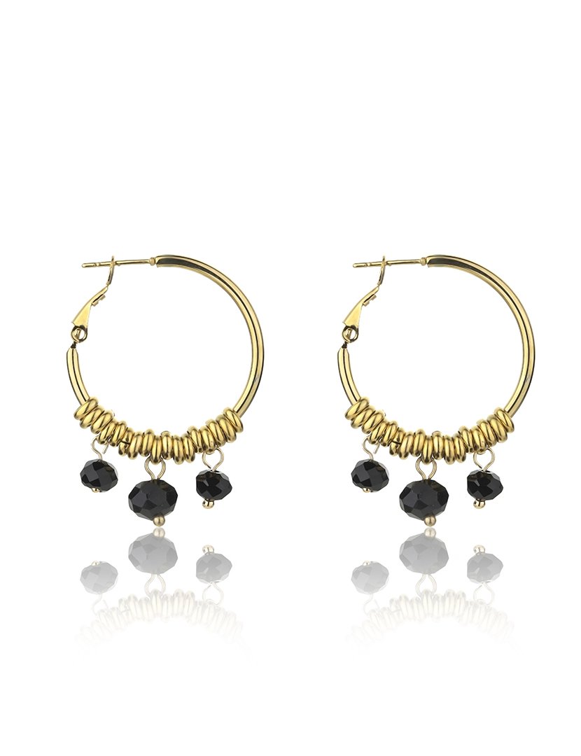 Brincos Dourados e Preto