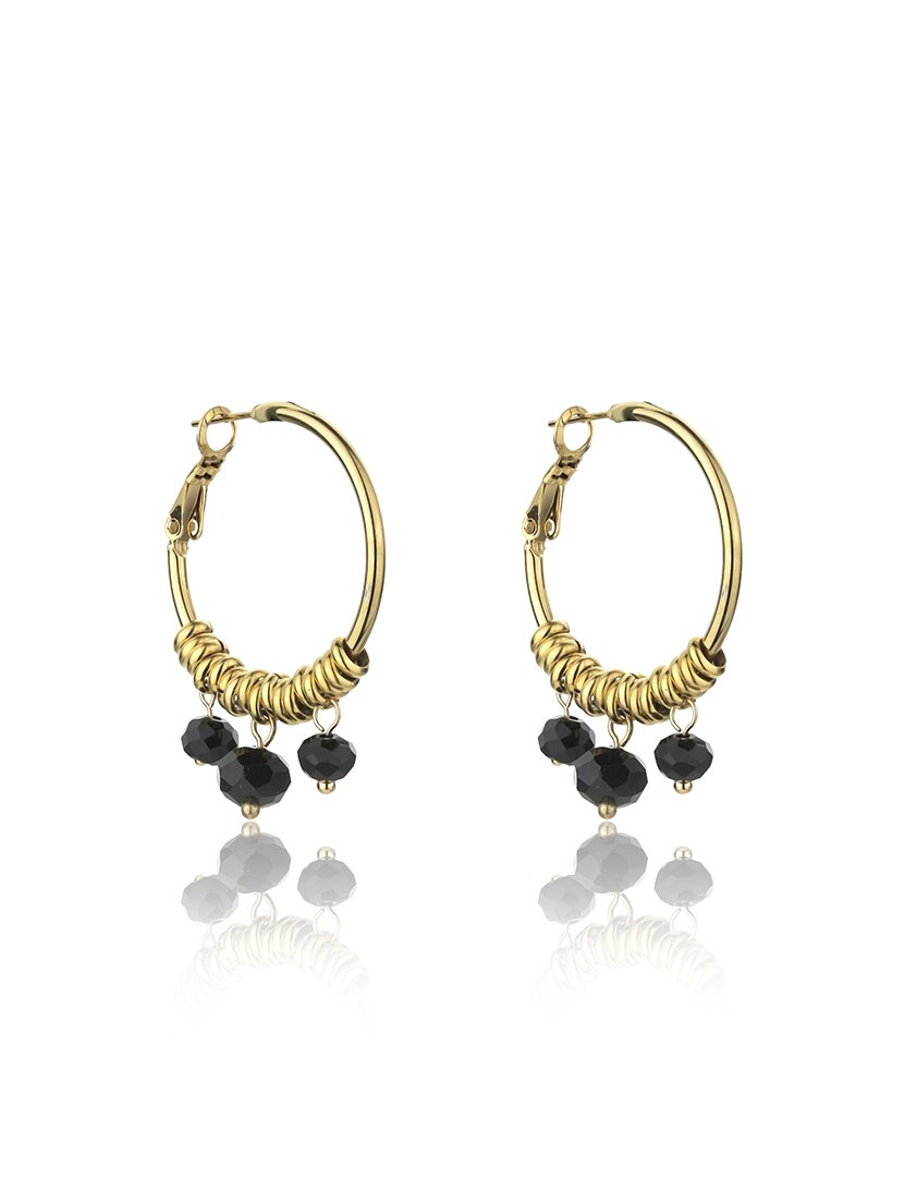 Brincos Dourados e Preto