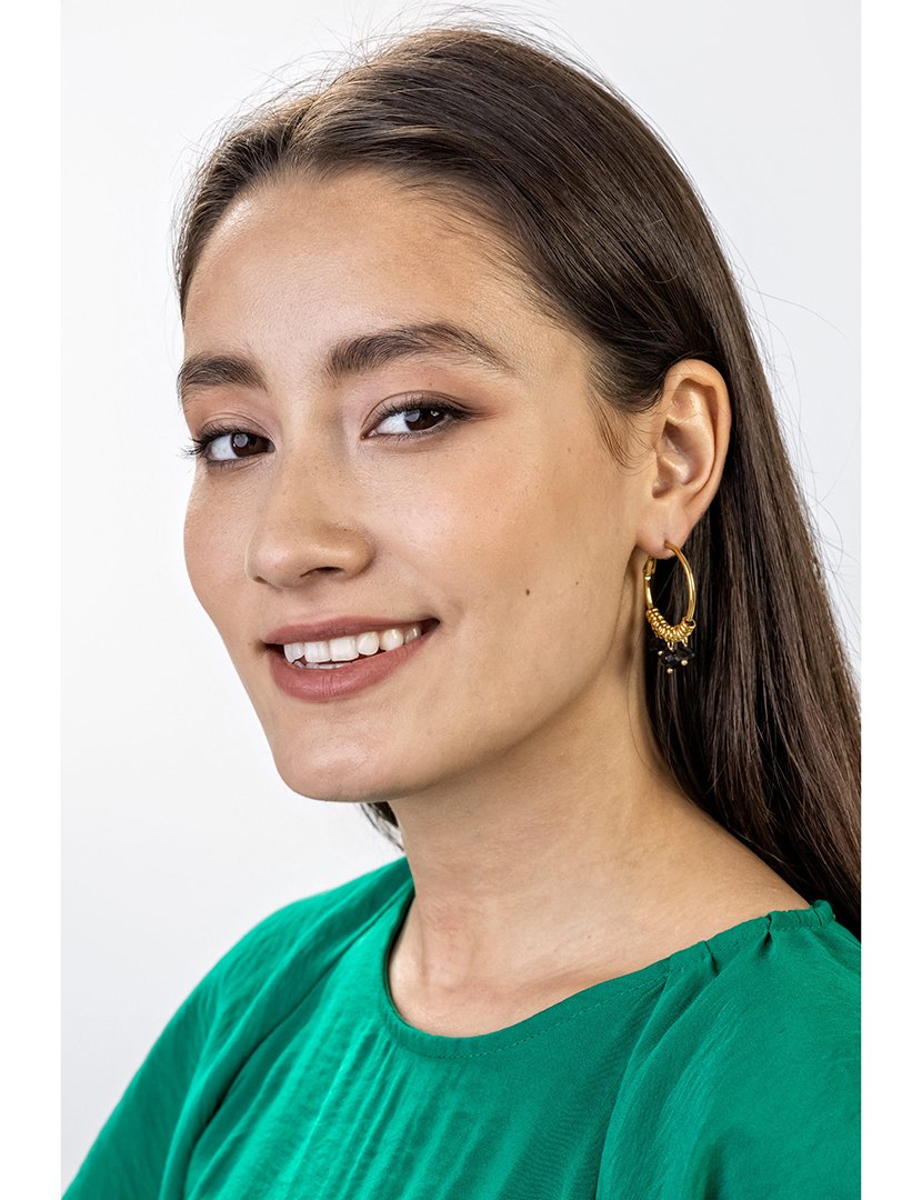 Brincos Dourados e Preto