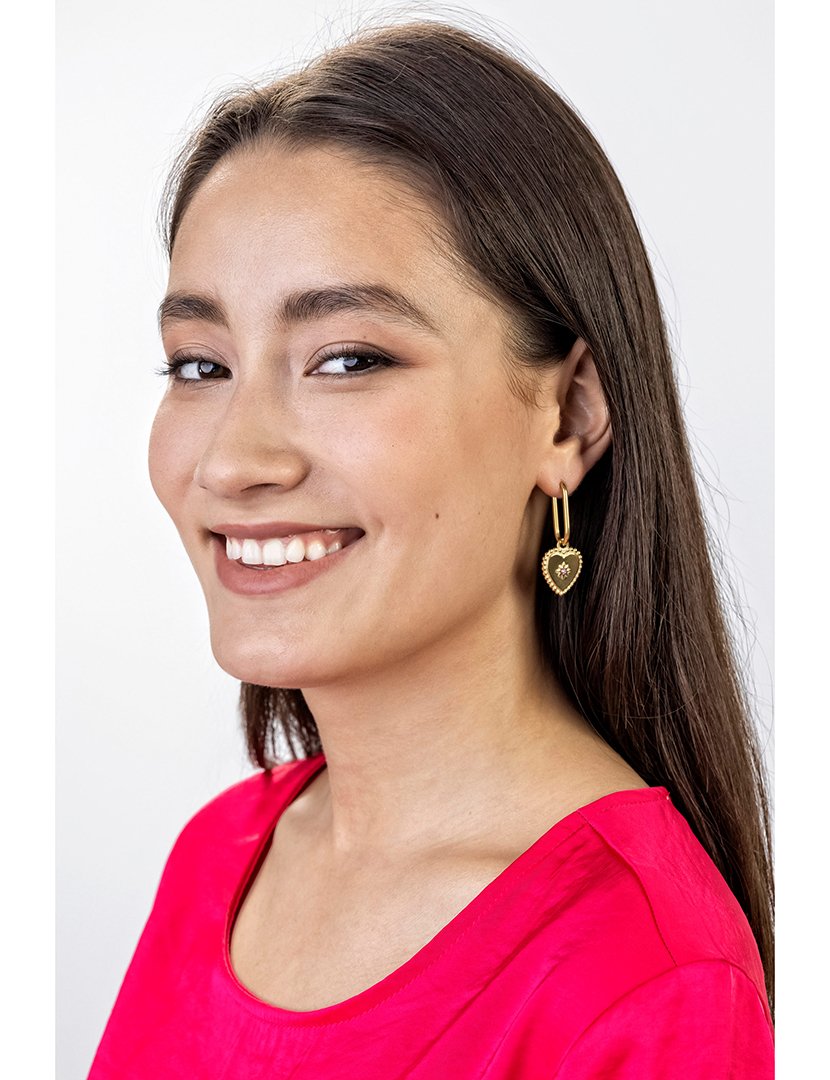 Brincos Dourados e Rosa