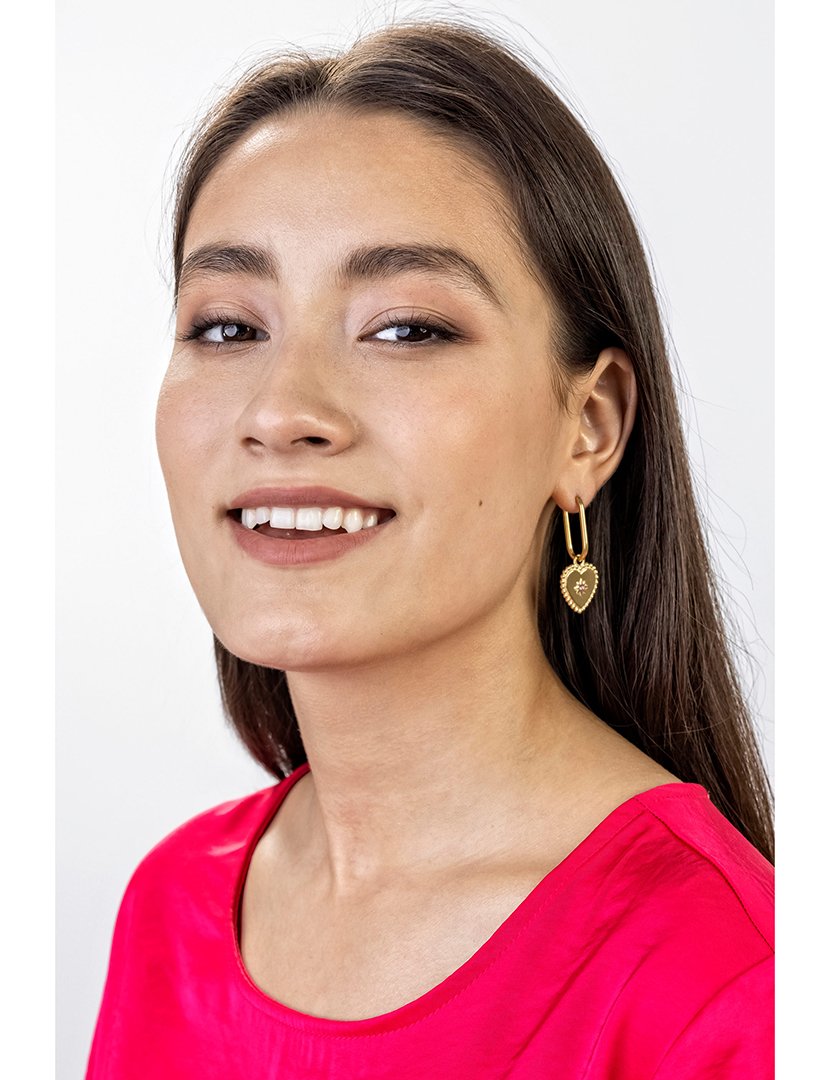 Brincos Dourados e Rosa