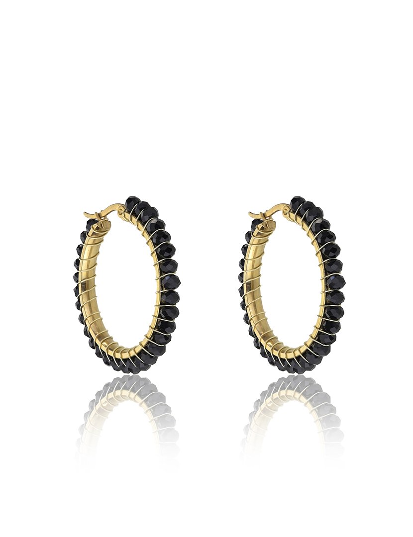 Brincos Dourados e Preto