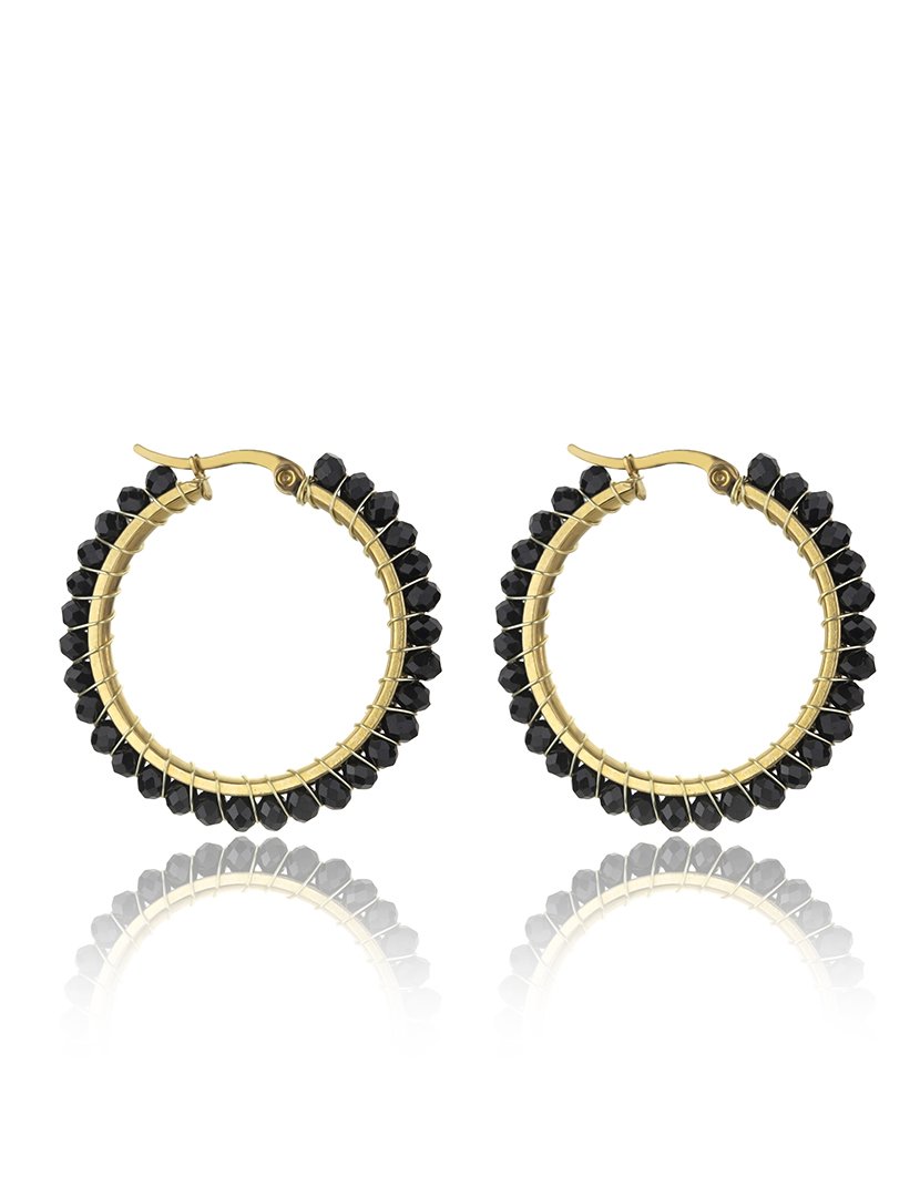 Brincos Dourados e Preto