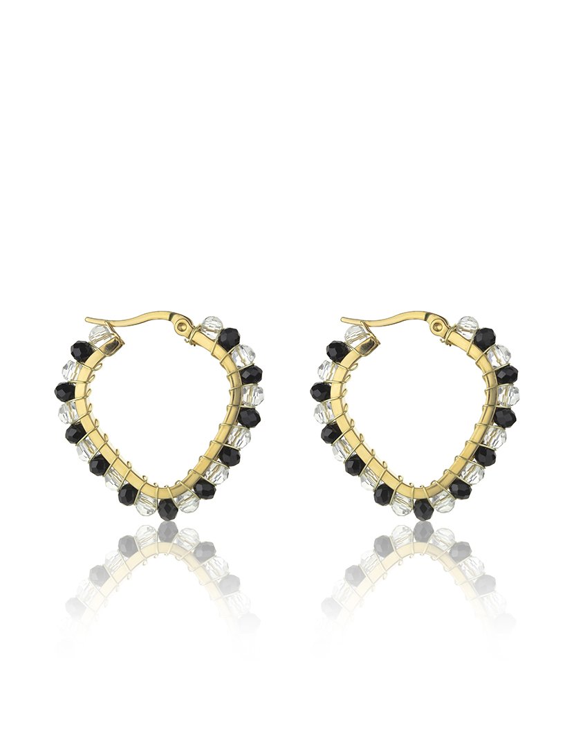 Brincos Dourados e Preto