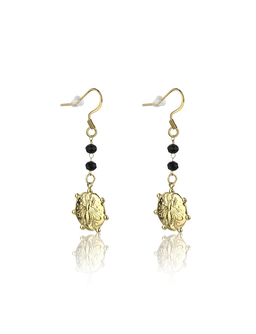 Brincos Dourados e Preto