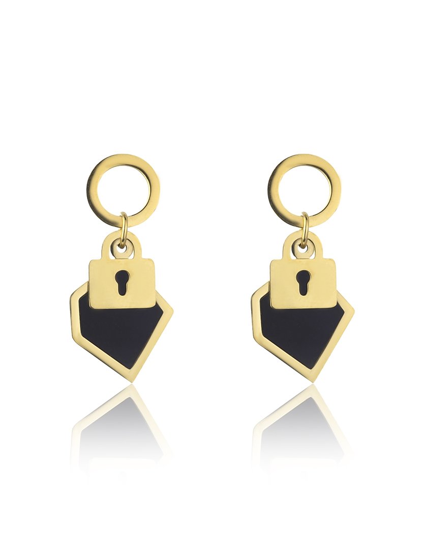 Brincos Dourados e Preto