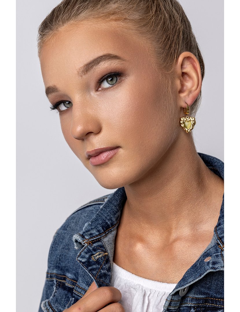 Brincos Dourados e Verde